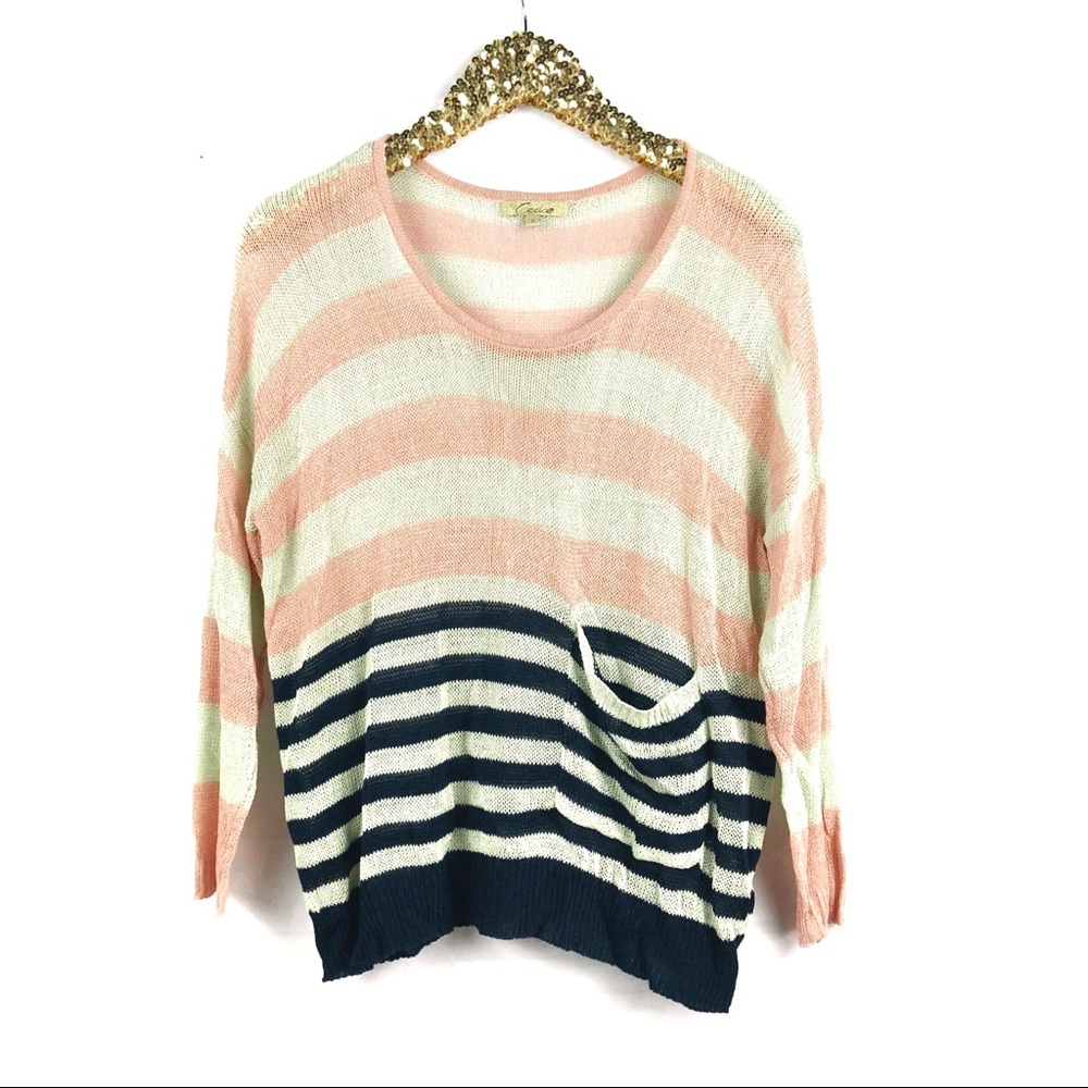 Cecico Striped Lightweight Sweater